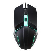 魔蝎手(mogegame) X1有线游戏鼠标 USB电脑笔记本安静电竞游戏绝地求生吃鸡发光低噪音鼠标 黑色