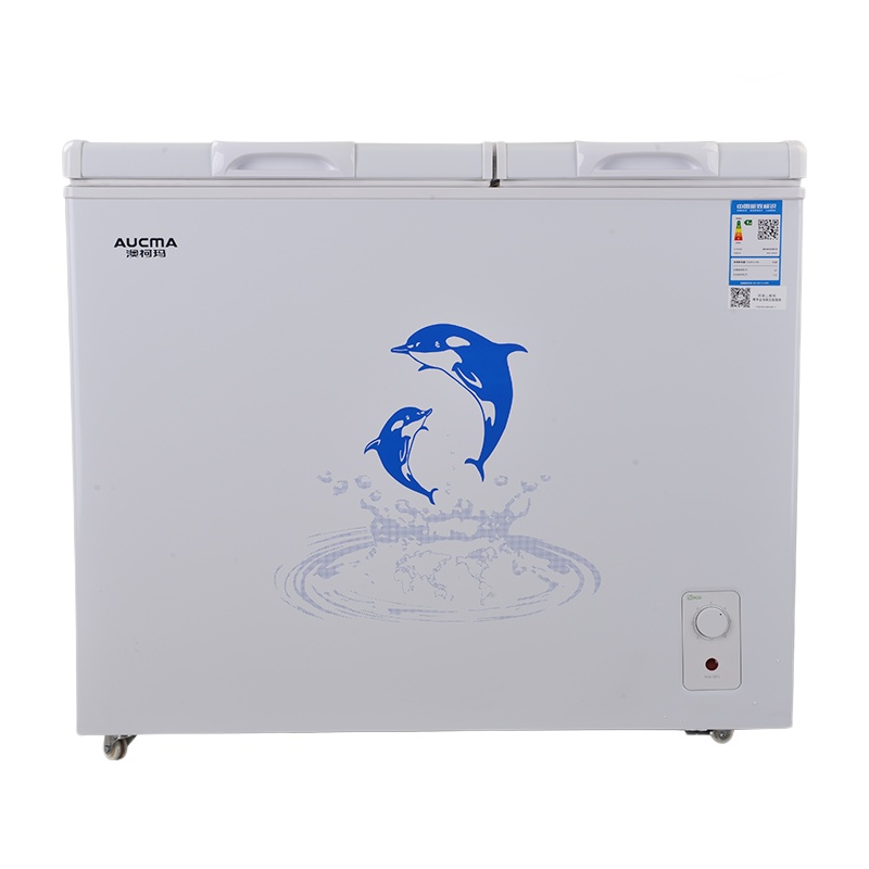 澳柯玛(Aucma) 327升卧式双温冰柜 商用超市冷冻冷藏家用双开门大冷柜BCD-327CHN