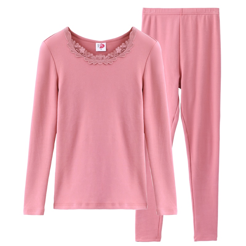 都市丽人水溶刺绣条打底保暖套装LW8114