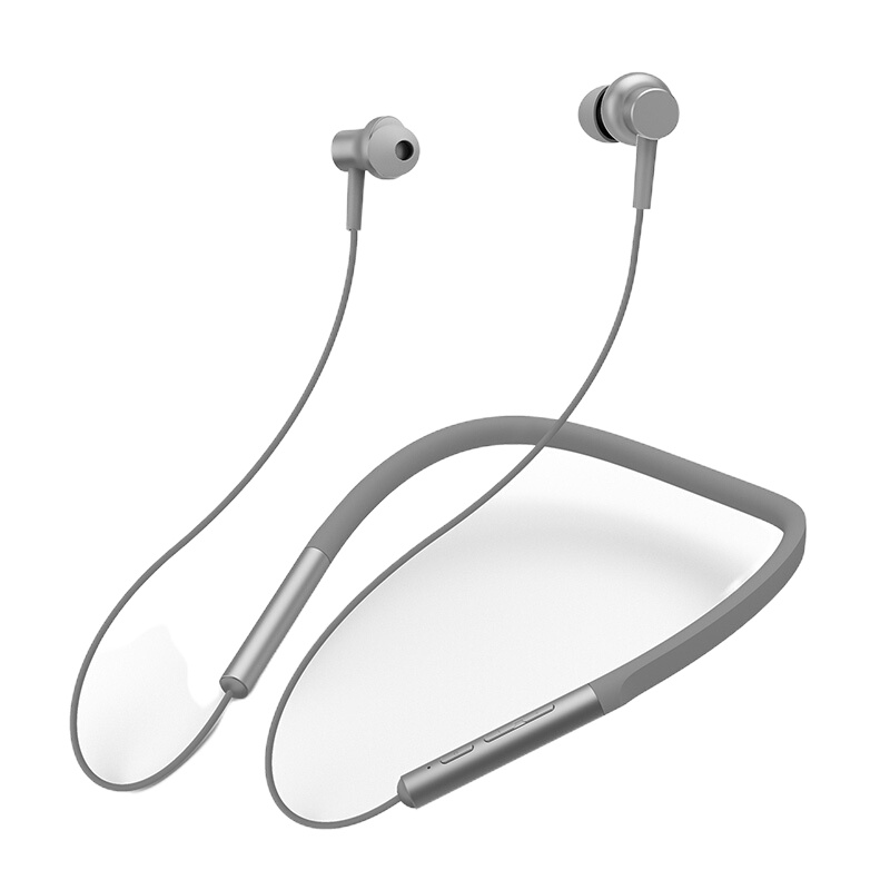 小米蓝牙项圈耳机入耳式手机耳机无线蓝牙磁吸式运动跑步耳塞带麦可通话音乐耳机通用灰色