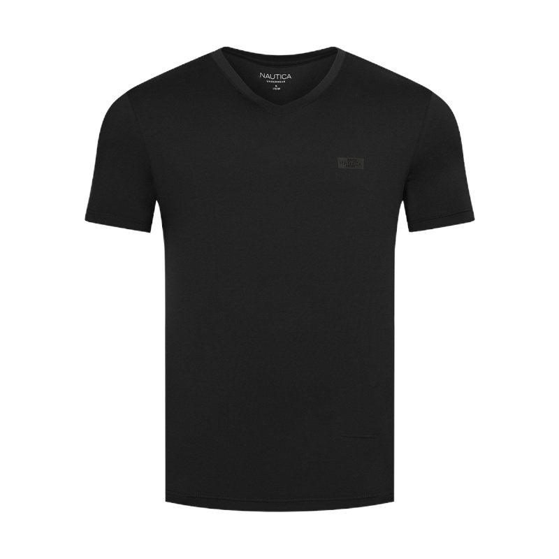 nauticaUnderwear [80s丝光莫代尔]春夏冰爽男式V领短袖上衣白体恤