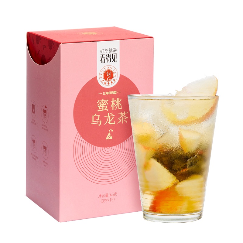 艺福堂 茶叶花果茶 三角袋泡茶白桃蜜桃乌龙茶 菠萝苹果菊花茶 花茶水果茶45g