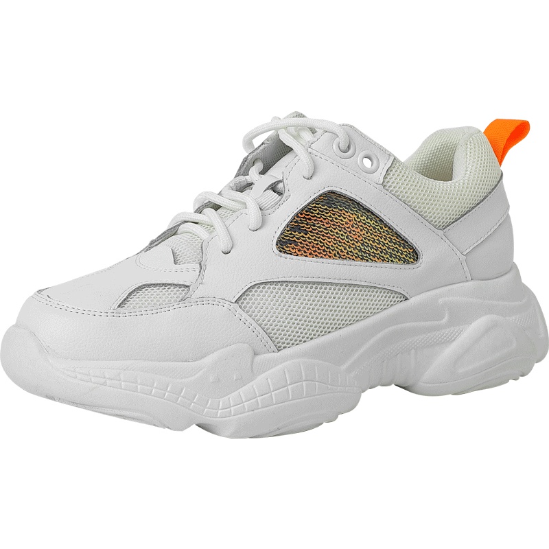 百田森春季新款老爹鞋女韩版ulzzang学生亮片增高透气运动鞋