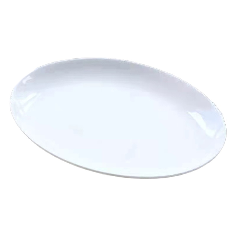 纯白骨瓷个性餐具木瓜碟家用椭圆形陶瓷长