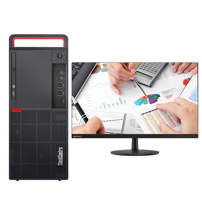 联想(ThinkCentre)M920T商用台式电脑27英寸液晶L27i超窄边框(i7-8700 8GB 512G固态 2G独显DVDRW DOS)