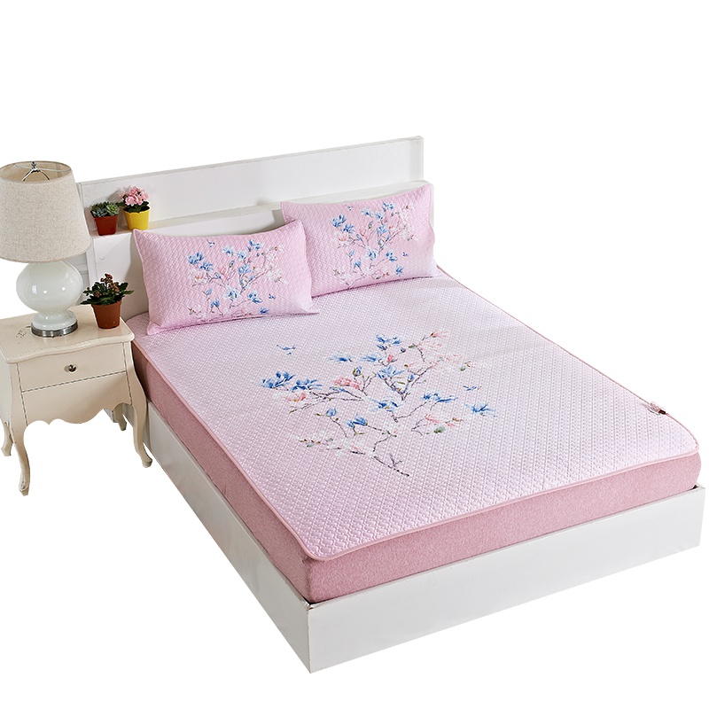 红豆家纺 加厚冰丝席三件套可水洗凉席1.8米床夏季空调软席1.5床单