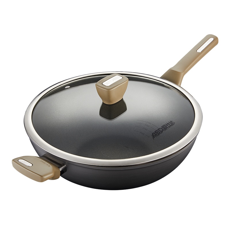 爱仕达(ASD)炒锅32CM家用不粘锅少油烟电磁炉燃气灶锅具CL32A5WG