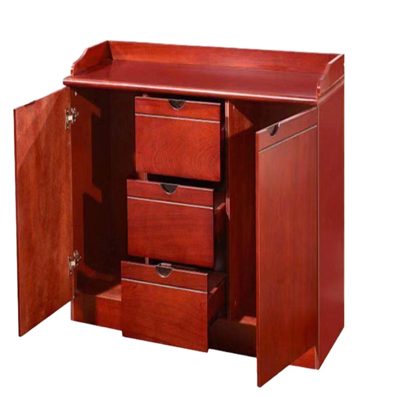 鹏畅 茶水柜家用简约现代客厅 现代简约茶水间柜子 酒红色