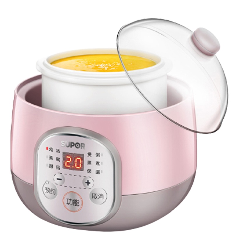 苏泊尔(SUPOR)电炖锅家用迷你电炖盅0.9L/升容量营养BB粥神器24H智能预约防干烧陶瓷隔水炖DZ09YC809