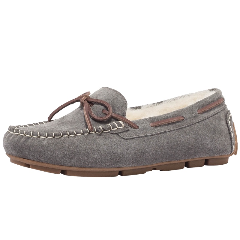 星期六(ST&SAT)旗下蝴蝶结乐福鞋绒里圆头低跟单鞋女SF04111048