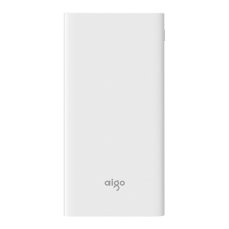 aigo爱国者移动电源F10000D白色10000毫安轻薄便携充电宝 华为小米苹果通用2A快充 广泛兼容 智能匹配