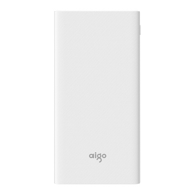 aigo爱国者移动电源F10000D白色10000毫安轻薄便携充电宝 华为小米苹果通用2A快充 广泛兼容 智能匹配