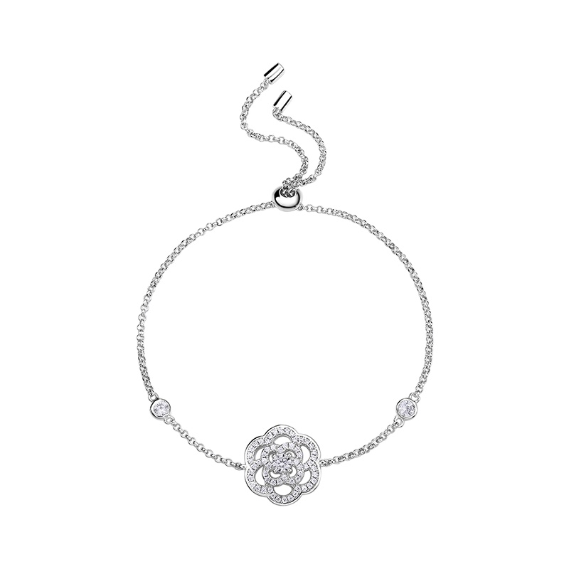 DTOTO [欧美时尚]925银饰品首饰手环山茶花银手链女