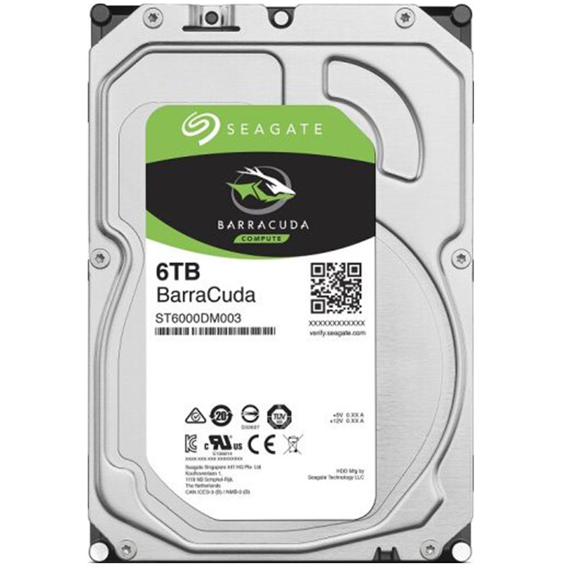 希捷(Seagate)6TB 256MB 5400RPM 台式机机械硬盘 SATA接口 希捷酷鱼BarraCuda系列(ST6000DM003)