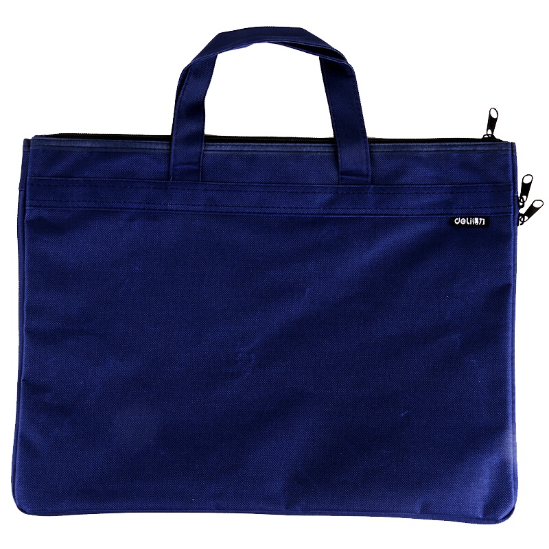 [精选]得力(deli)5500 蓝色 帆布手提袋文件袋公文包公文袋A4风琴包 办公用品 牛津帆布休闲手提袋