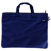 [精选]得力(deli)5500 蓝色 帆布手提袋文件袋公文包公文袋A4风琴包 办公用品 牛津帆布休闲手提袋