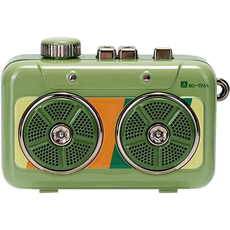 猫王收音机 霹雳唱机 便携式复古蓝牙音箱音响户外迷你小音响抖腿双响炮创意礼品 猫王绿