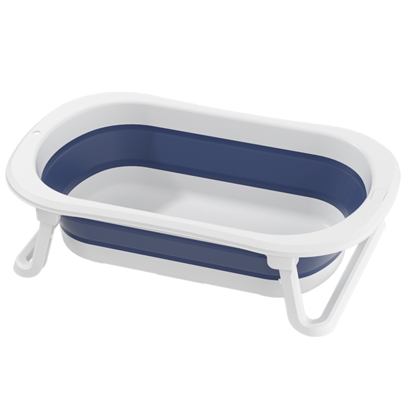 DuDi/青蛙嘟迪 母婴幼儿婴童浴盆新生幼儿浴盆可坐躺宝宝折叠沐浴盆(不含浴网) 蓝色