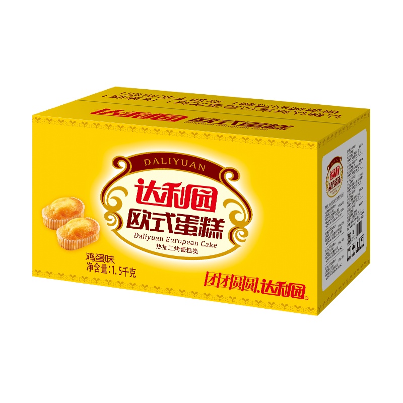 新品 达利园 欧式蛋糕1500g 早餐面包糕点零食点心整箱鸡蛋味蛋糕