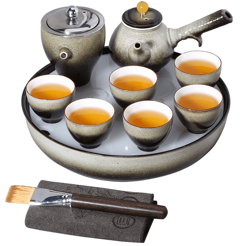 言艺 陶瓷茶盘茶具套装家用功夫茶托盘小茶台日式干泡简约礼盒包装