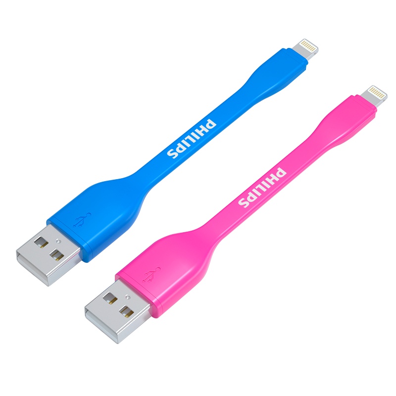 飞利浦苹果手机数据线便携适用于6s迷你短款iphone7P充电宝10cm超短闪充电线快充线 SWR1516WB-0.1米