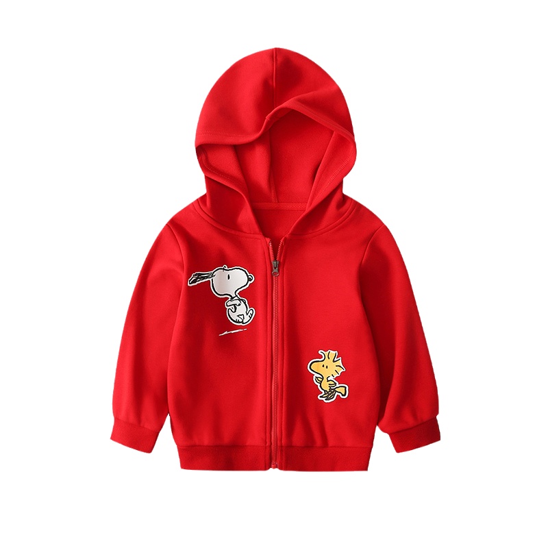 史努比SNOOPY童装儿童加厚外套男童春秋新款加绒开衫衣服男生长袖上衣