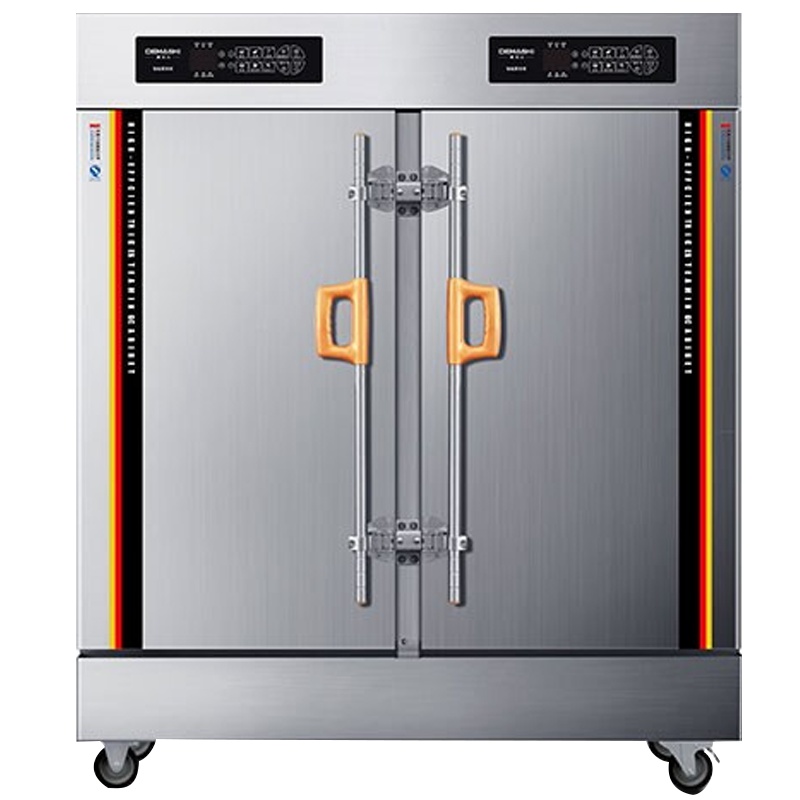 德玛仕DEMASHI双门蒸饭柜商用 学校企业酒店食堂蒸包蒸饭机 电热蒸饭车 24盘定时电脑款KZ-200D(380V)