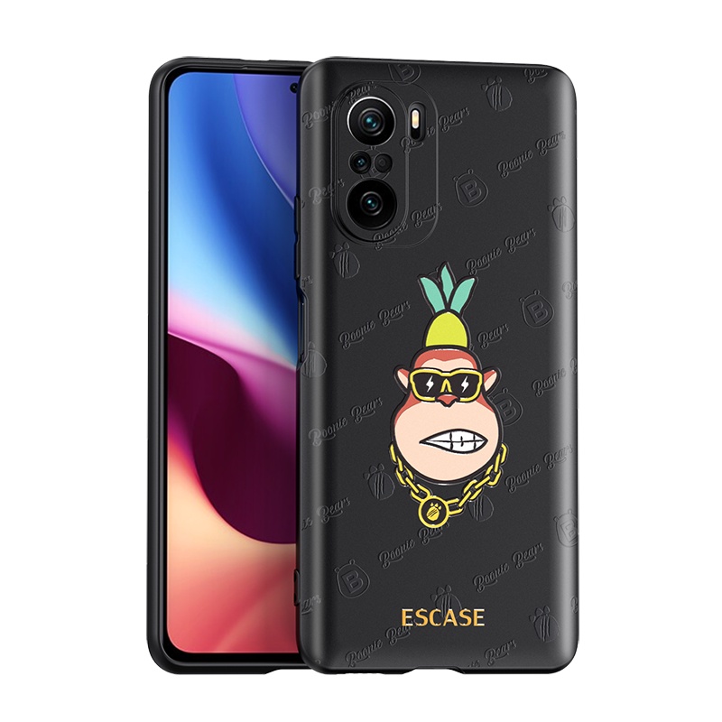 ESCASE 红米K40手机保护套小米K40Pro/pro+硅胶软壳全包气囊防摔德国拜耳材料高透TPU卡通动漫熊出没