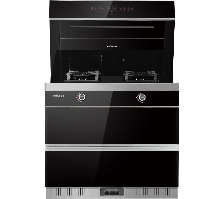 entive/亿田 S2侧吸下排集成灶集油烟机燃气灶储物柜一体式环保灶