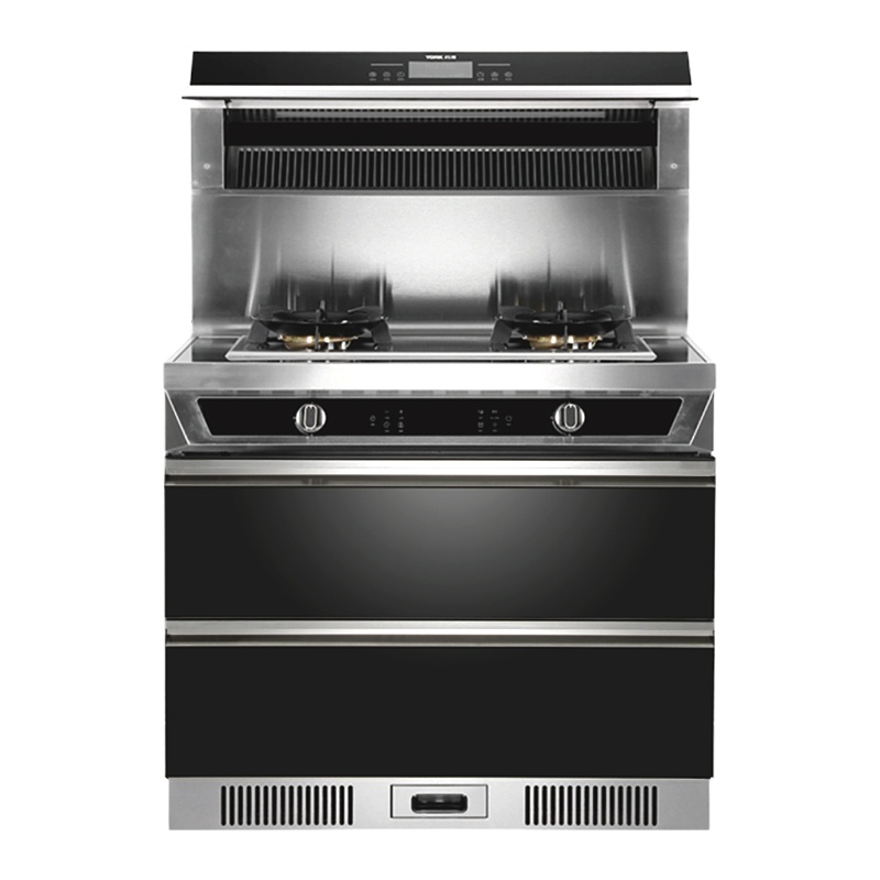 约克(YORK)JJZT-A-YK-J9厨房环保集成灶一体灶台侧吸式油烟机燃气灶消毒柜一体套装天然气液化气20m³