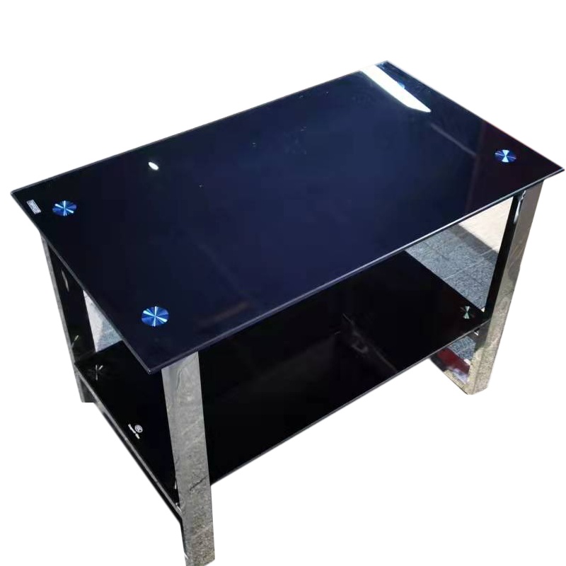 隆博盛景 电镀不锈钢小茶几（台面钢化玻璃）