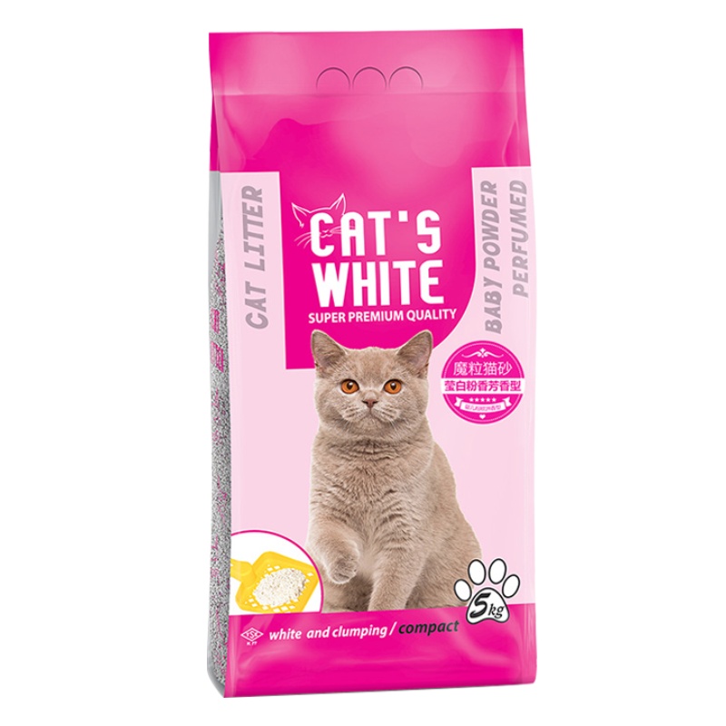 土耳其进口魔粒猫砂5KG遇水释香锁水结团矿砂婴粉除臭猫砂膨润土无尘活性炭除臭蓬松土猫沙