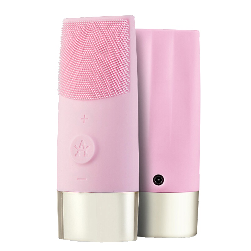 APIYOO荷兰艾优洁面仪充电电动硅胶洁面仪男女多功能电动洗脸仪面部毛孔清洁按摩洗脸器美容器D7 俏皮粉