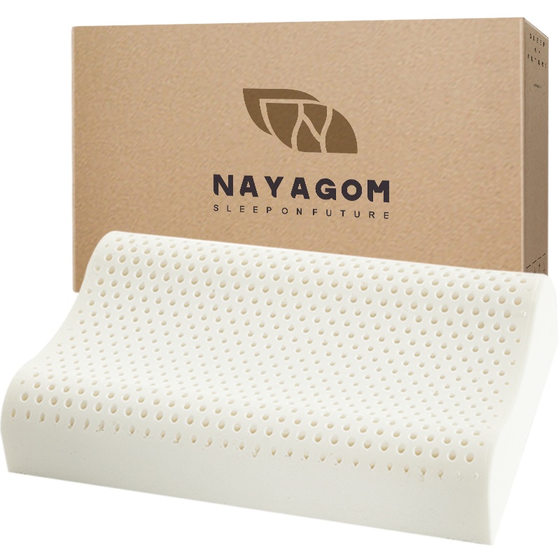 楠伢宫NAYAGOM天然纯乳胶特拉雷工艺成人波浪型曲线枕芯 贴合颈椎