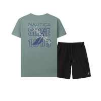 诺帝卡/Nautica Underwear男士夏季棉质短袖体恤短裤五分裤套装