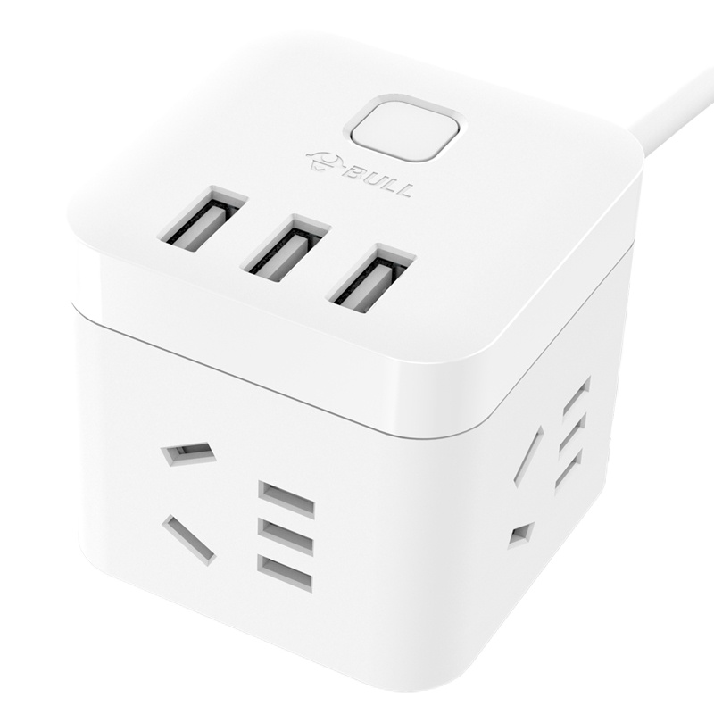 公牛(bull) GN-U303U魔方智能USB插座 插线板/插排/排插/接线板/拖线板 白色魔方USB插座全长1.5米