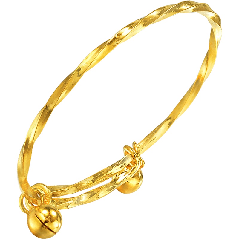 周生生(CHOW SANG SANG)足金金手镯活动响铃宝宝儿童手镯 13195k 计价