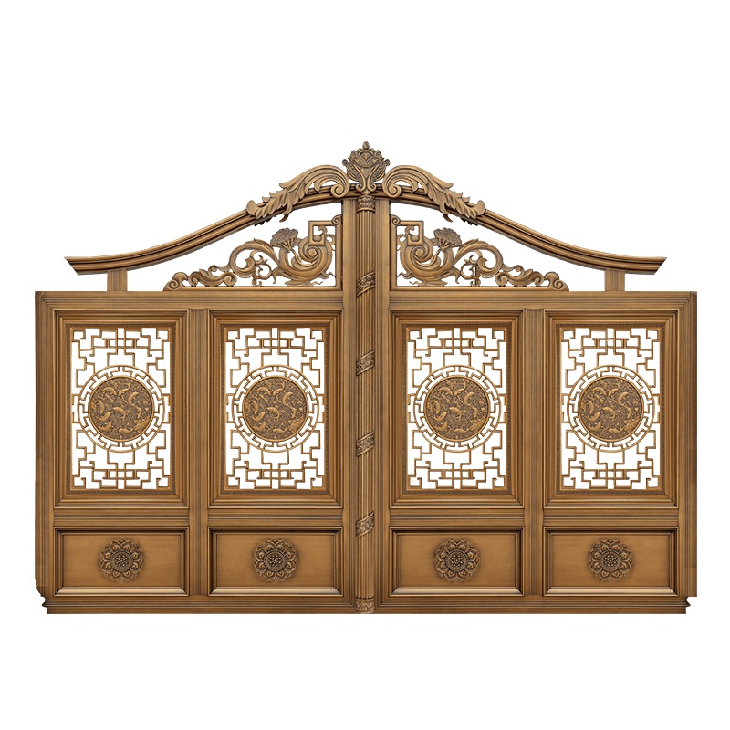 别墅大门对开门铝合金庭院门家用院子电动双开平移门DFLY-1909 铝艺大门院墙门进户门厂区院子门 Fanggumen