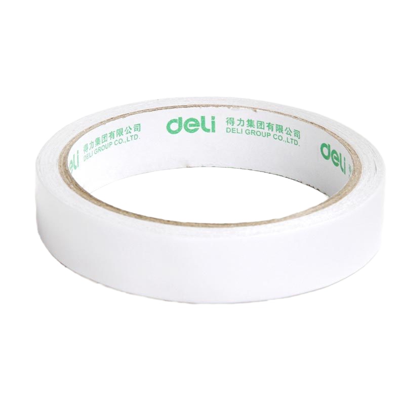 得力 高粘性棉纸双面胶带 18mm*10y 24卷装 30402