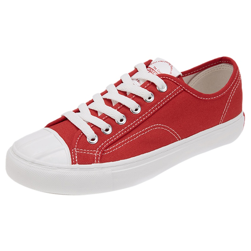 达芙妮新款系带学生帆布鞋