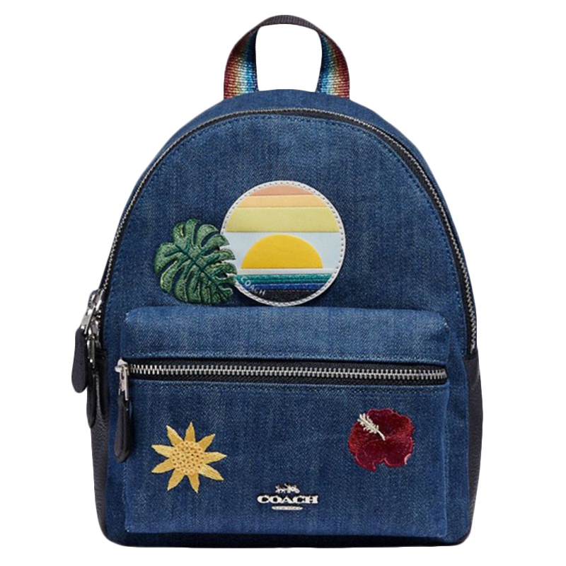 [直营]蔻驰(COACH) 经典设计小号印花牛仔布女 图案 双肩包 女士双肩背包 青春牛仔女包