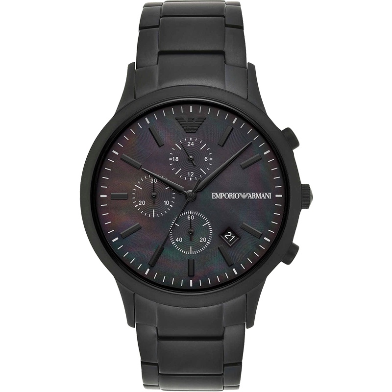 Armani阿玛尼手表时尚三眼钢带商务时尚休闲石英表男士腕表 生日礼物 送男友AR11275