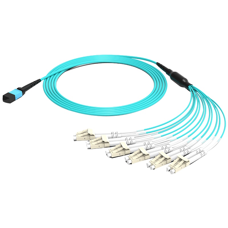 千天(QANTOP)光纤跳线OM3万兆多模40G光模块用集束光纤线1分8芯MPO-LC QT-GXTX469