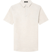 恒源祥男装短袖T恤夏季新款翻领中年休闲Polo衫上衣亚麻体恤