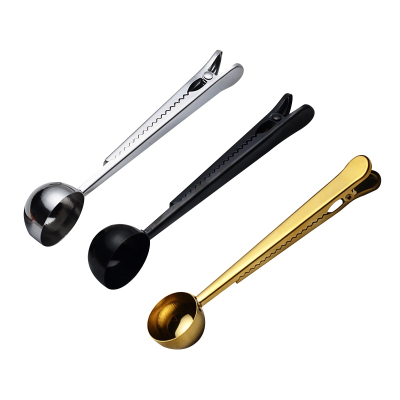 是尚 不锈钢食品勺带夹子 奶粉咖啡勺量勺