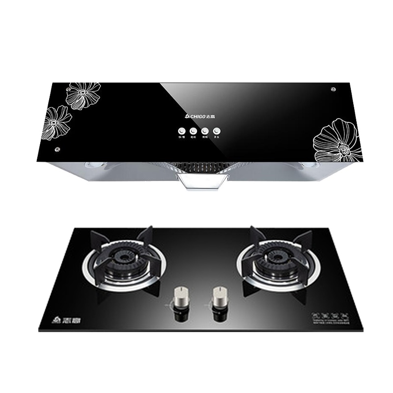 志高(CHIGO)H093B+F200A-Y中式顶吸式抽烟机燃气灶具烟灶套餐(液化气)