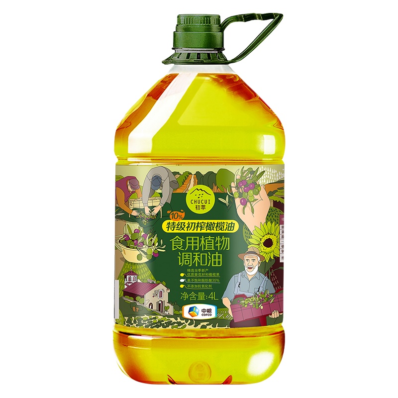 中粮 初萃葵花籽橄榄调和油4L食用油
