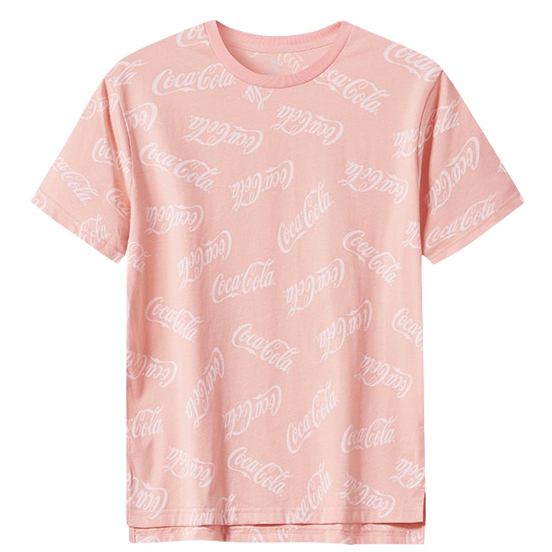 安踏可口可乐联名款短袖女时尚休闲运动T恤针织衫