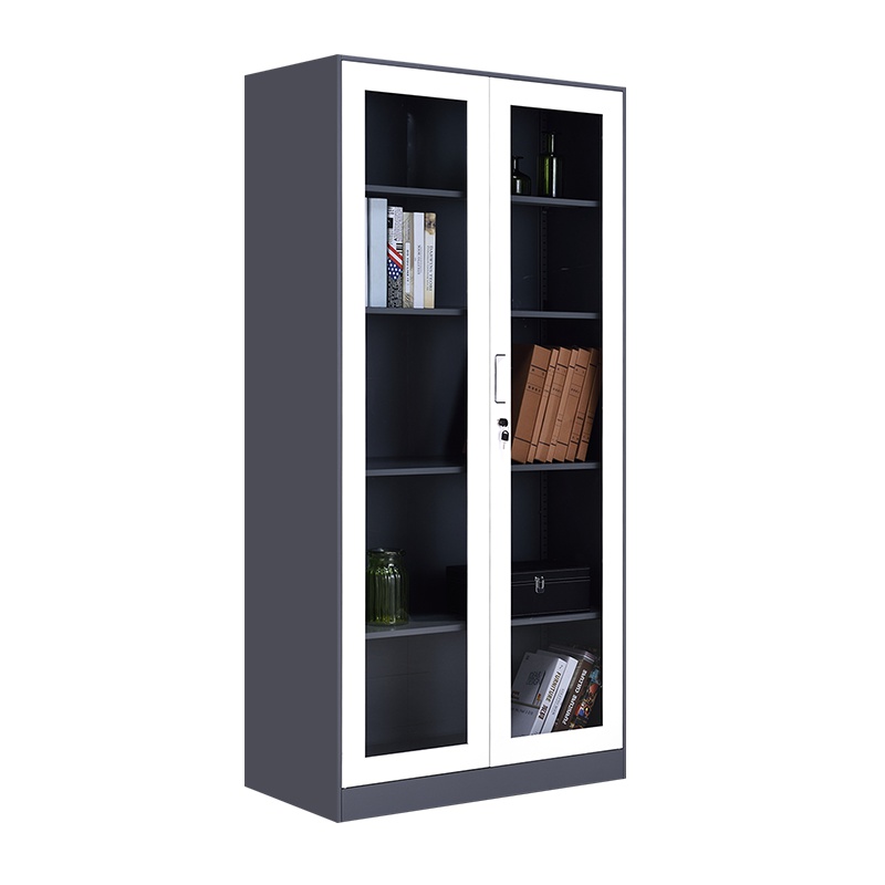 [红心家居]玻璃门书柜文件柜铁皮柜资料柜档案柜凭证柜加厚0.8mm钢制办公柜