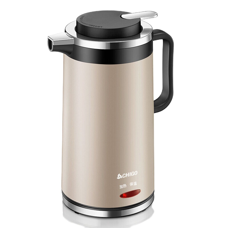 志高电热水壶 不锈钢保温 双层防烫烧水壶